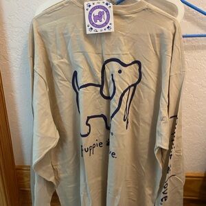 Puppie Love Tan Long Sleeve Tee XXL New